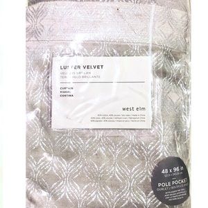 West Elm Luster Velvet Panel with Silver Foil